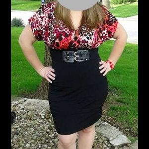 Black and red fitted dress